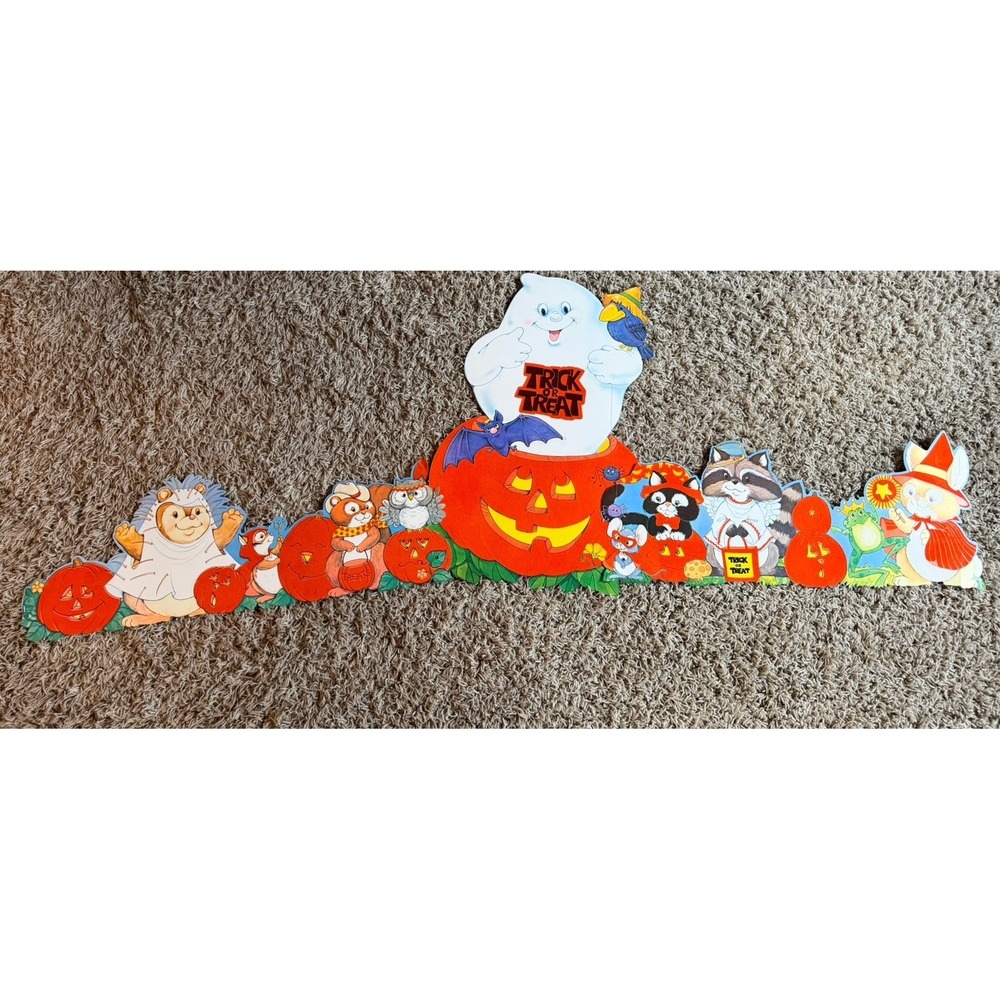 Vintage Halloween Fuzzy Die Cuts Wall Decor Lot of 12 - Picture 6 of 9